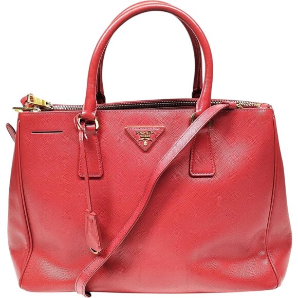 (S6) Authentic Prada Crossbody Bag Red Leather Luxury Vintage Designer Handbag - Picture 1 of 9